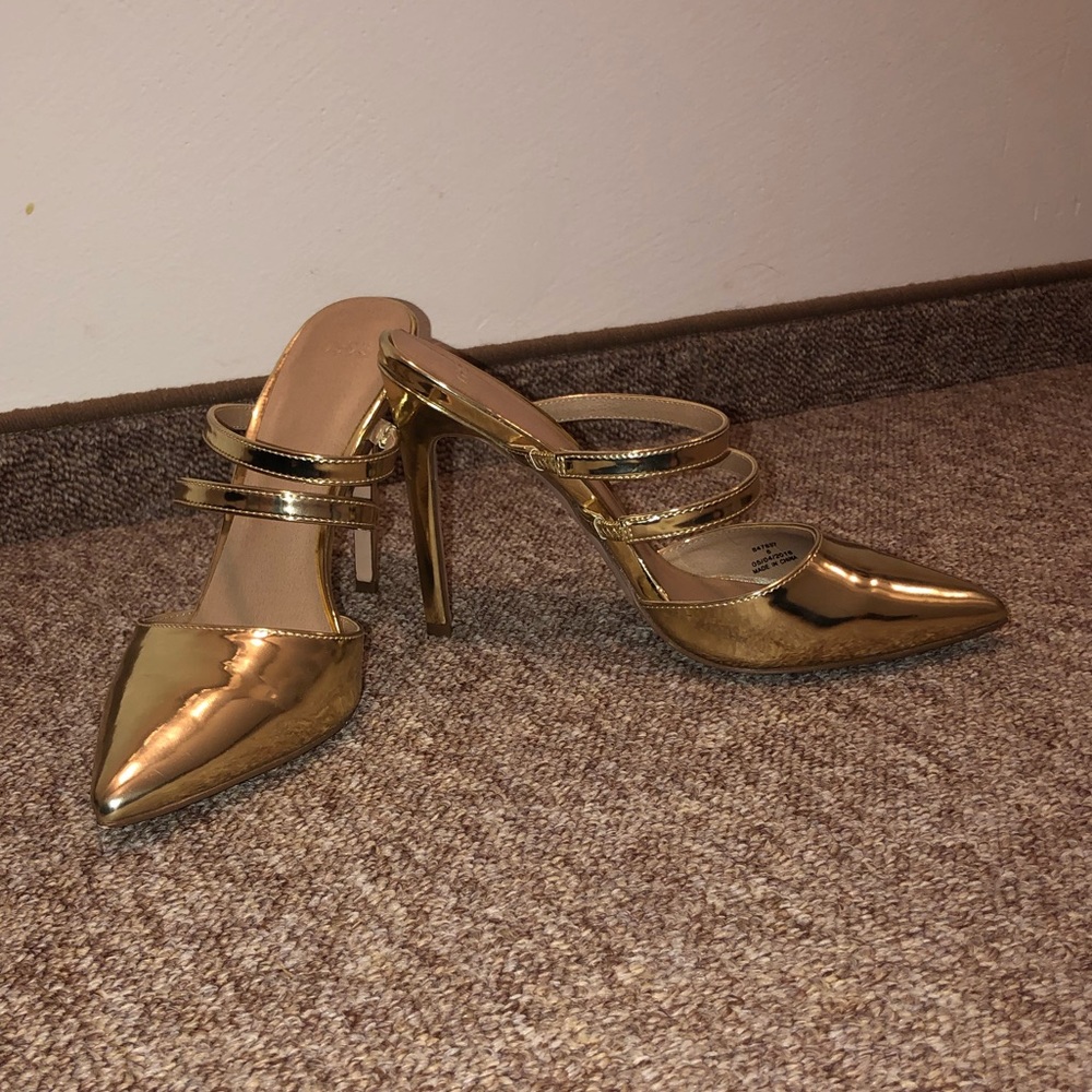 ASOS gold mules